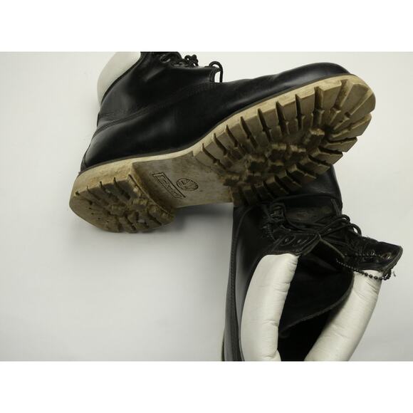 Timberland Premium Waterproof 6'' Leather Boots Black/White Size 12 M 6857A - Picture 2 of 4